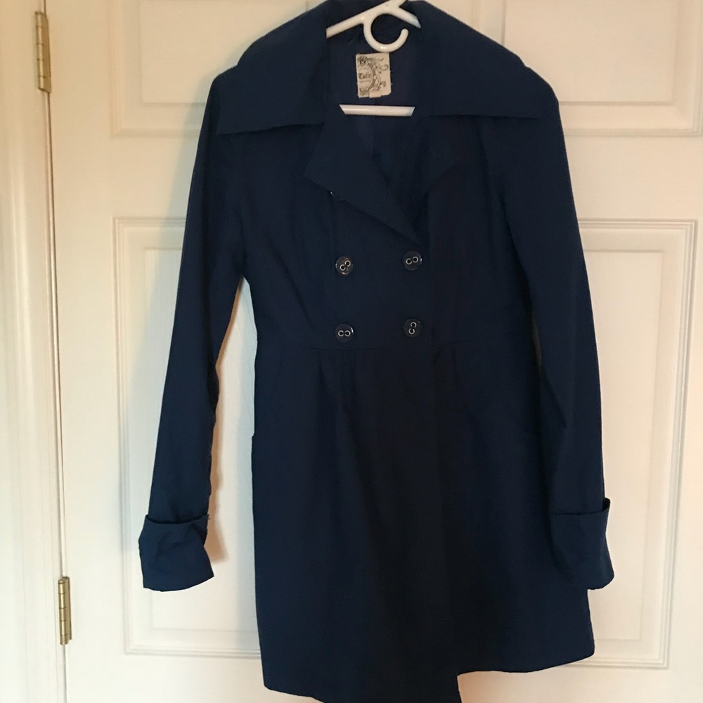 Navy blue rain coat